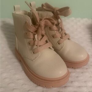 Kids Cream and Pink Boots